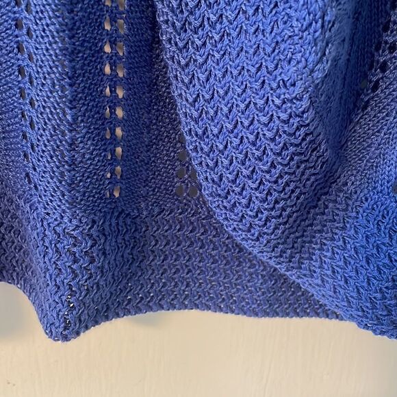 Napa Valley periwinkle blue open stitch open front cardigan PXL - Picture 2 of 8